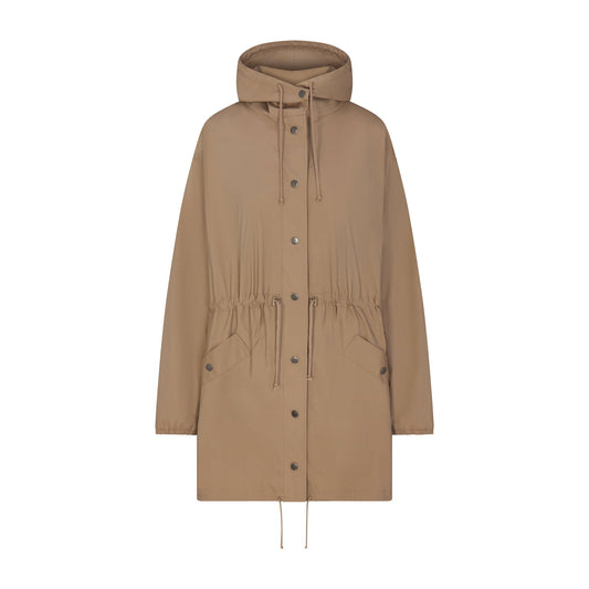 WOVEN COTTON OVERSIZED ANORAK | DESERT