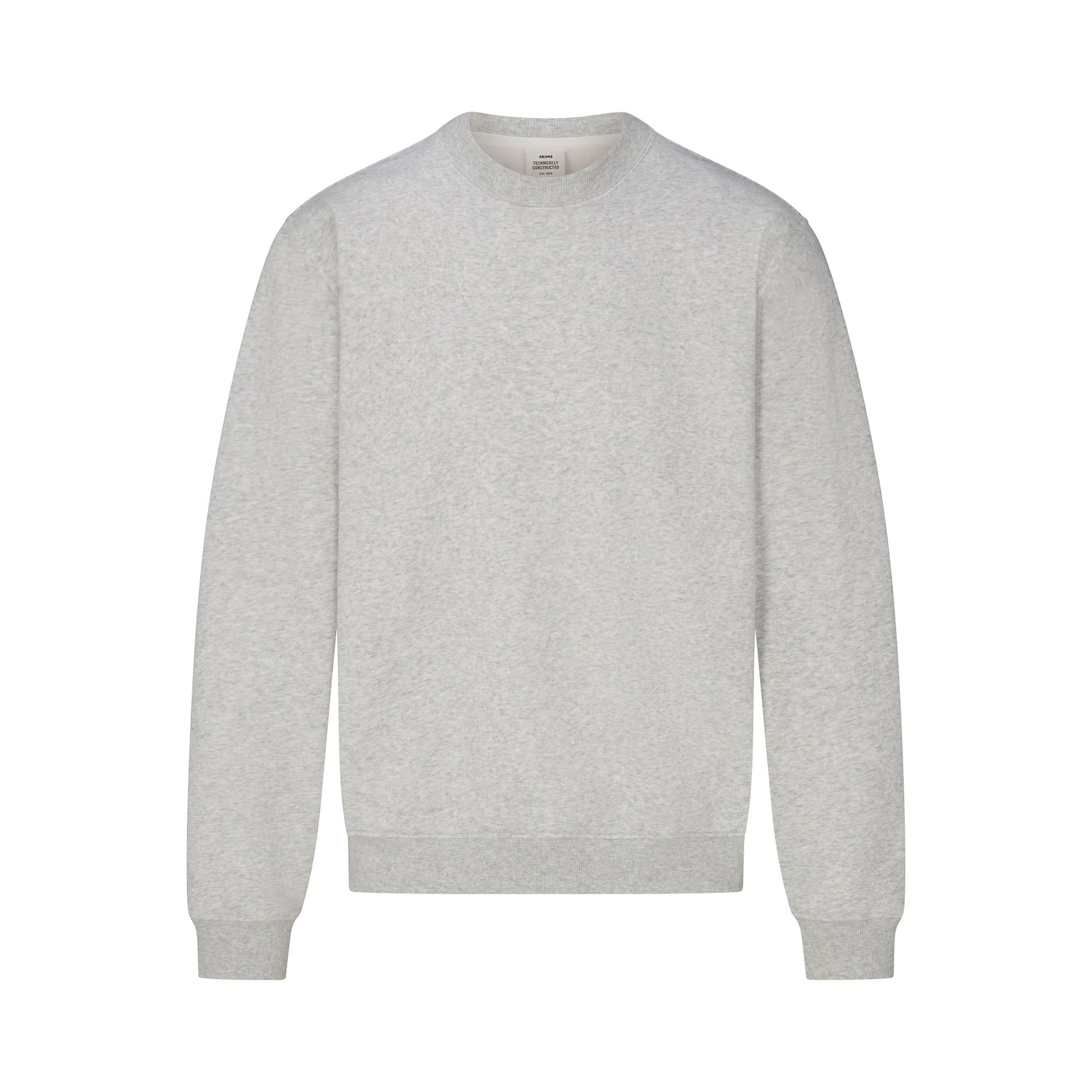 FLEECE LOUNGE MENS RELAXED HIGH CREWNECK | LIGHT HEATHER GREY
