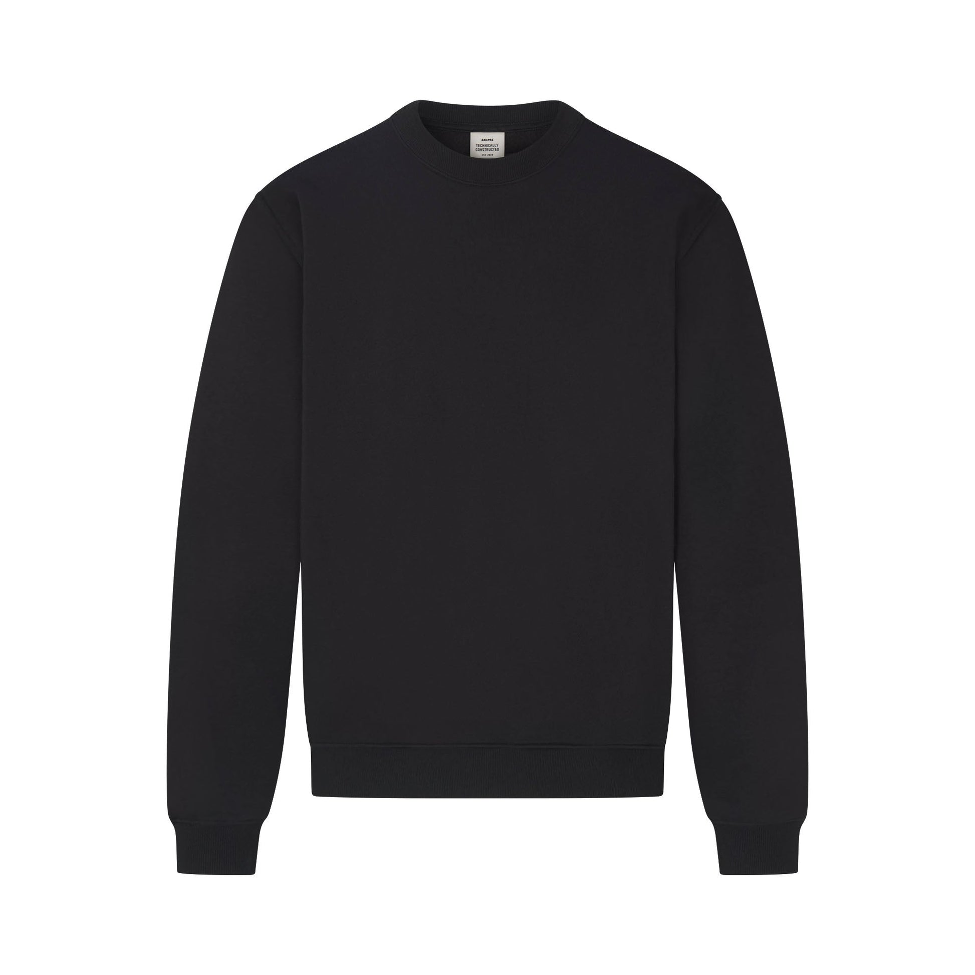 FLEECE LOUNGE MENS RELAXED HIGH CREWNECK | WASHED ONYX