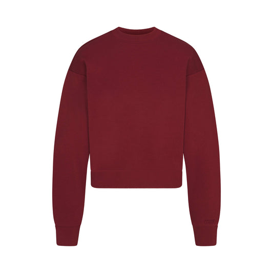 COTTON FLEECE CLASSIC CREWNECK | MERLOT