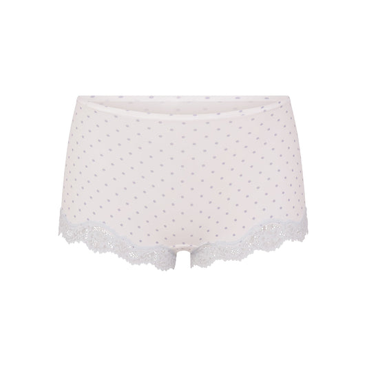 FITS EVERYBODY LACE BOY SHORT | SLATE PIN DOT PRINT