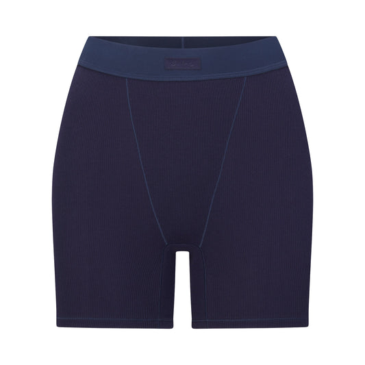 COTTON RIB BOXER | NAVY