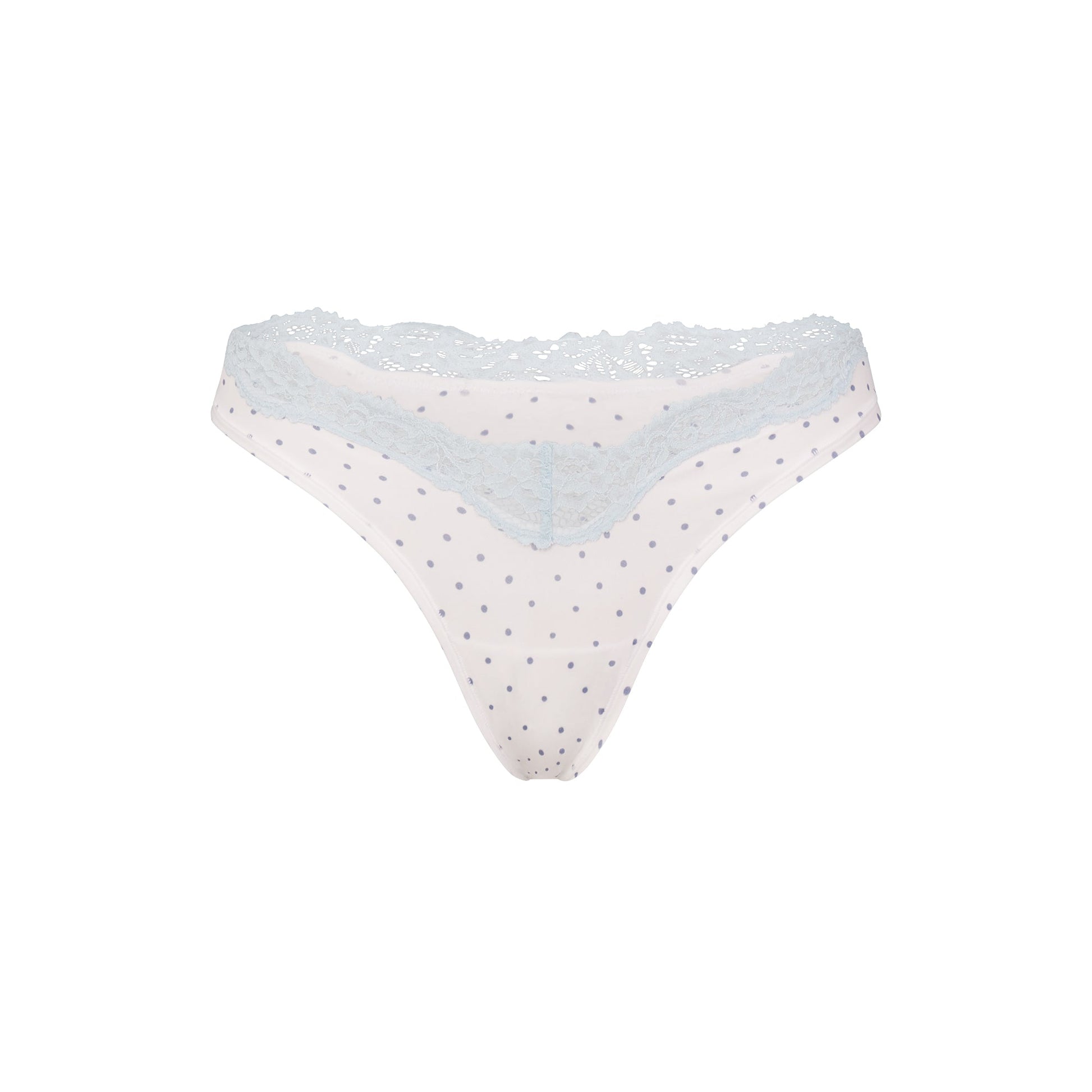 FITS EVERYBODY LACE DIPPED THONG | SLATE PIN DOT PRINT