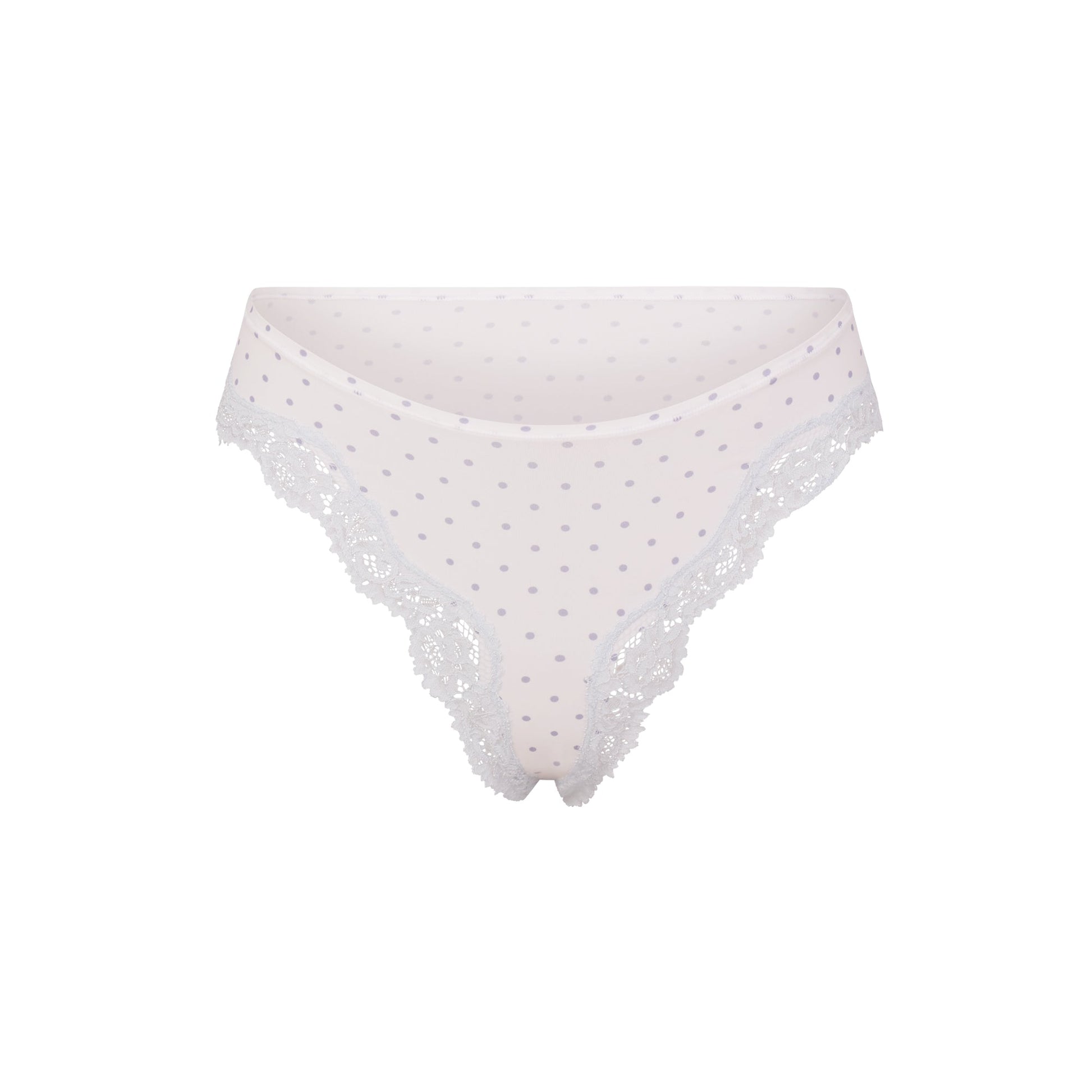 FITS EVERYBODY LACE TANGA | SLATE PIN DOT PRINT