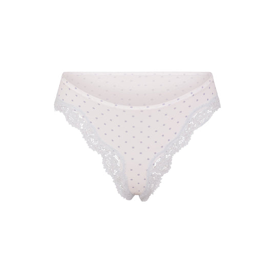 FITS EVERYBODY LACE TANGA | SLATE PIN DOT PRINT