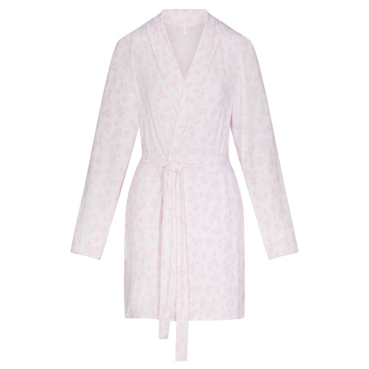 SKIMS SLEEP SHORT ROBE | SNOW DELICATE FLORAL PRINT