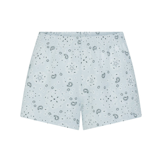 COTTON JERSEY LOOSE SHORT | POWDER BLUE BANDANA