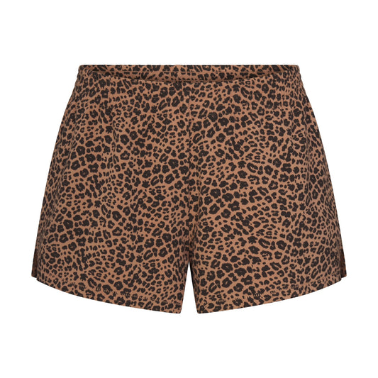 COTTON JERSEY LOOSE SHORT | SIENNA NATURAL LEOPARD
