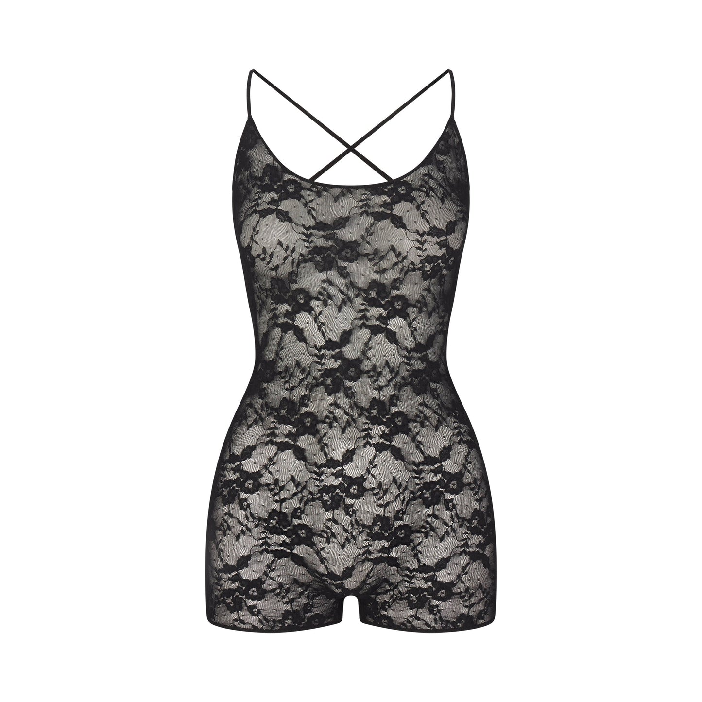 STRETCH LACE LOW BACK ONESIE | SOOT