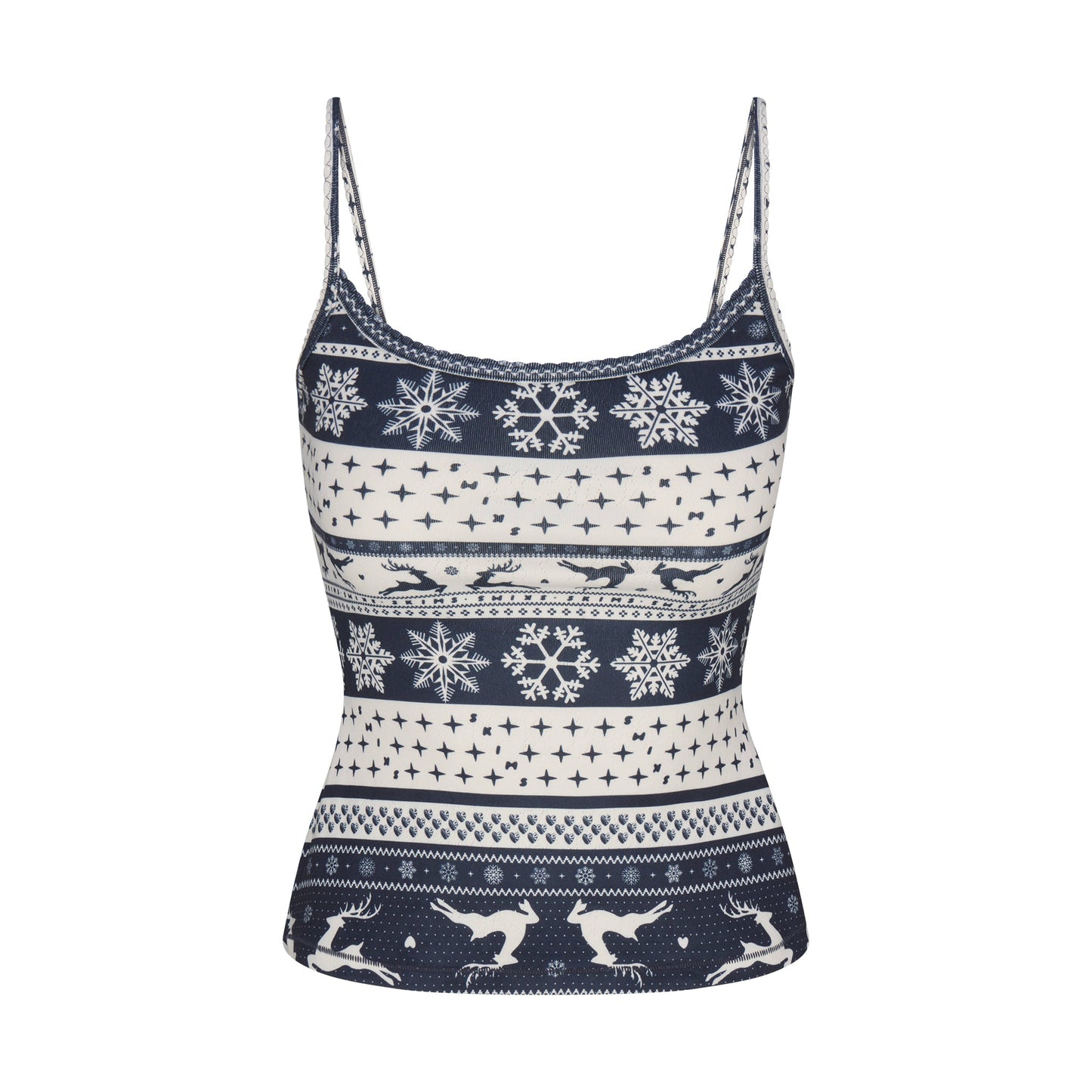 LOGO PLUSH POINTELLE CAMI | NAVY DEER FAIR ISLE