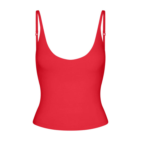 SMOOTH LAYERS SCOOP NECK CAMI | CARMINE
