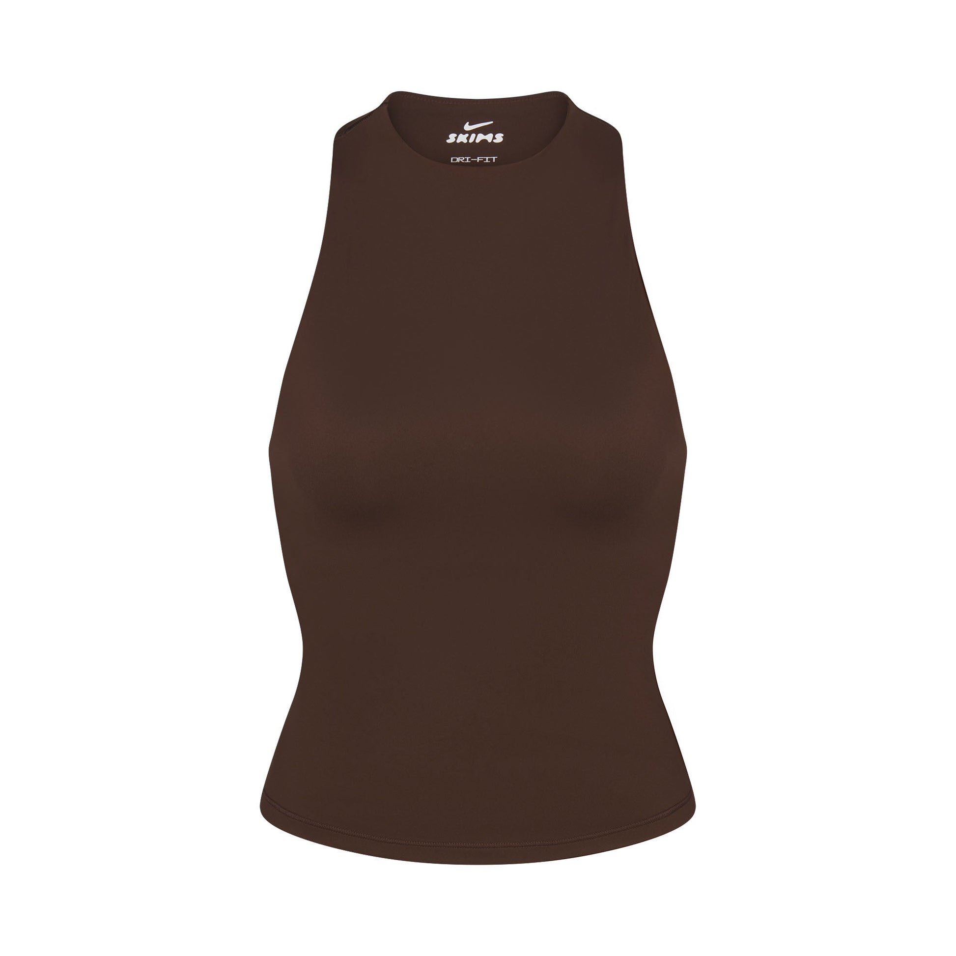 NikeSKIMS MATTE MOCK NECK RACER TANK | DARK SEPIA