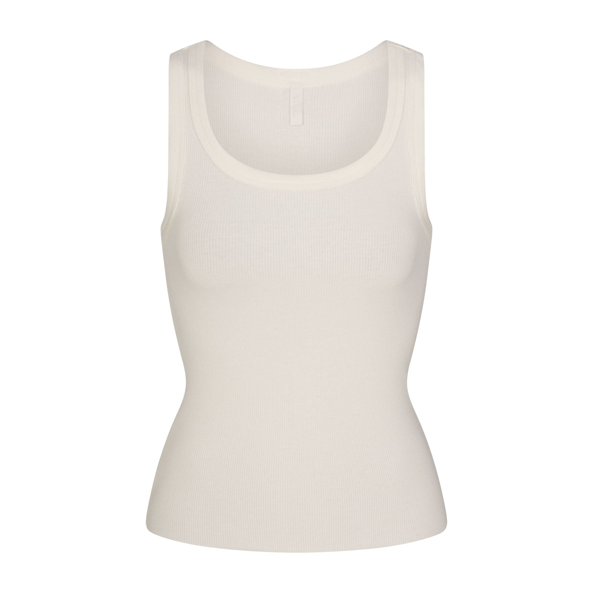 COTTON RIB SCOOP NECK TANK | MARBLE