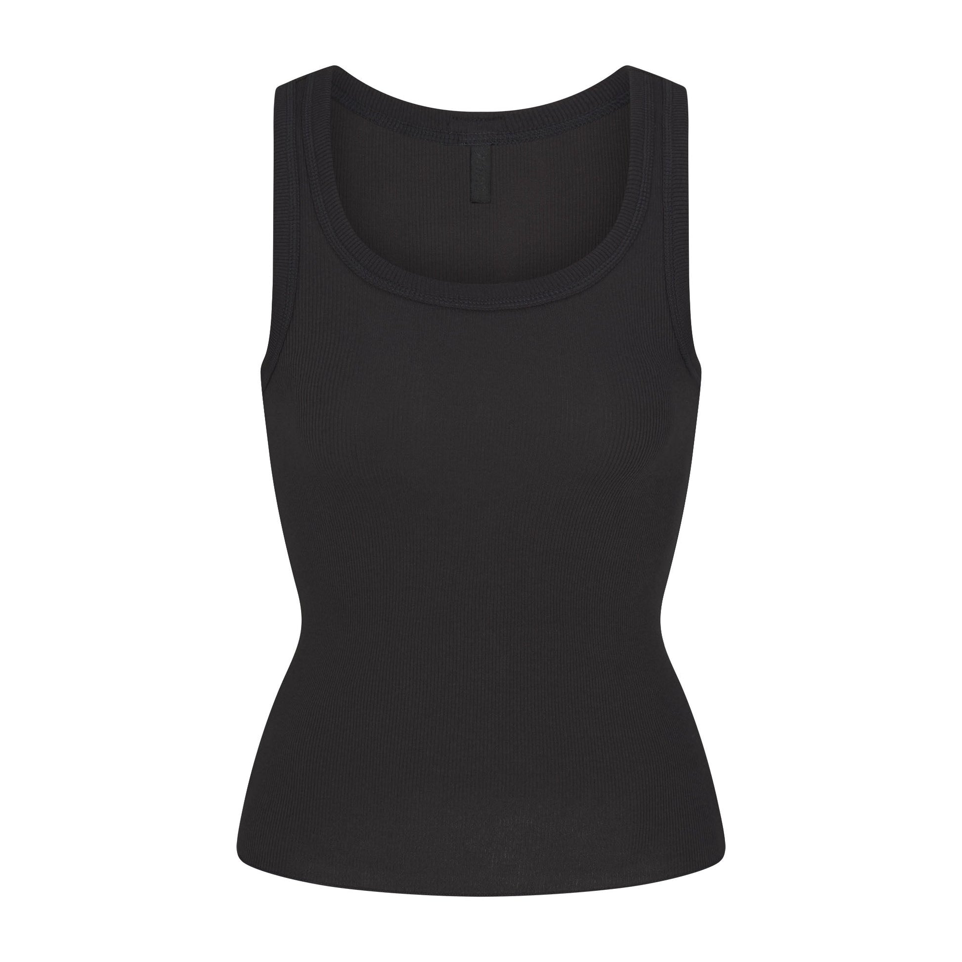 COTTON RIB SCOOP NECK TANK | SOOT