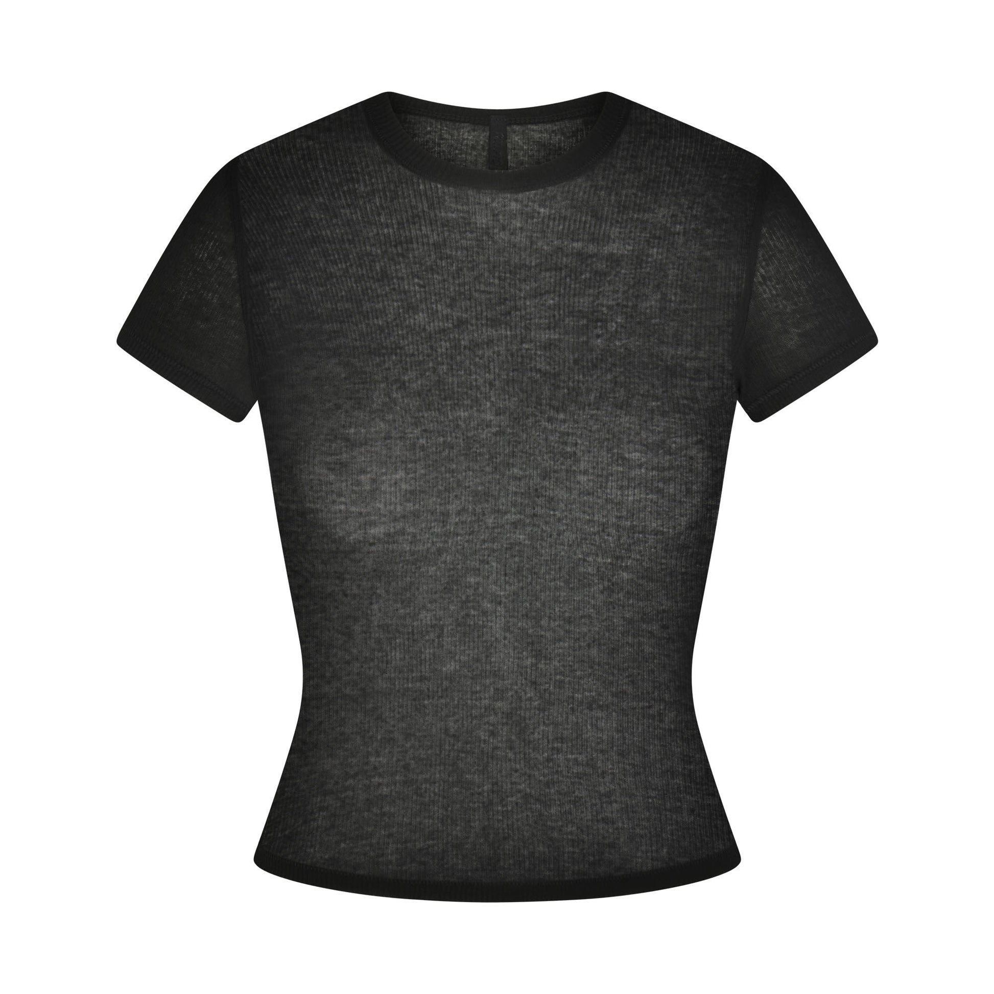 SHEER RIB T-SHIRT | SOOT