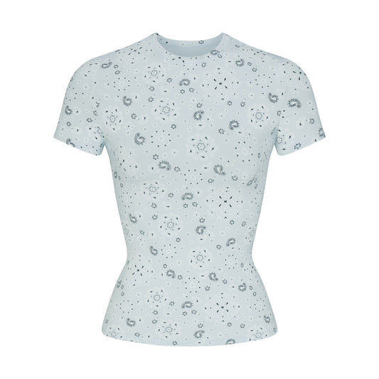 COTTON JERSEY T-SHIRT | POWDER BLUE BANDANA