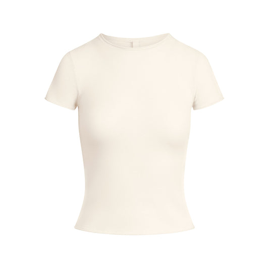 FEATHERWEIGHT CASHMERE TEE | EGRET
