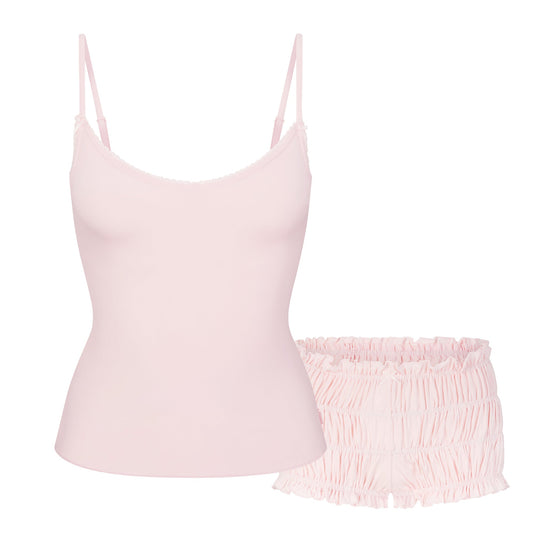 SKIMS SLEEP CAMI AND BLOOMER SET | BARELY PINK