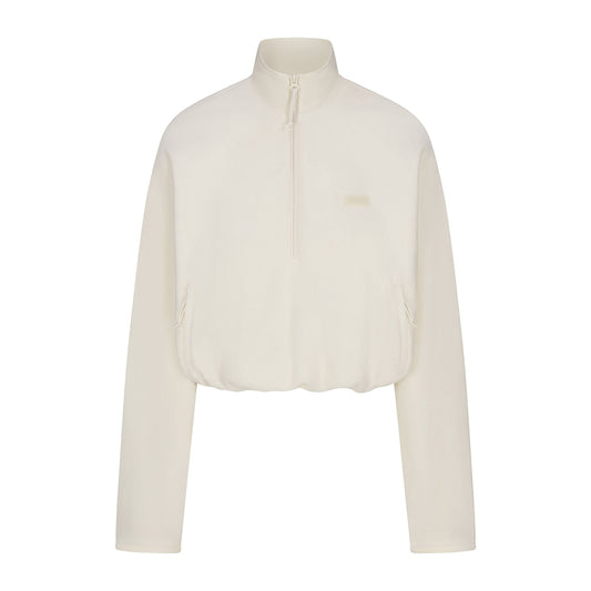 OUTDOOR FLEECE HALF ZIP PULLOVER | ECRU
