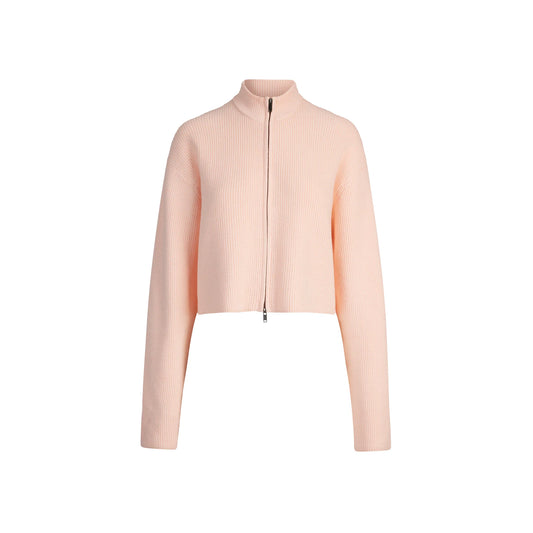 SWEATER KNITS RIBBED MOCK NECK ZIP UP | PRIMROSE