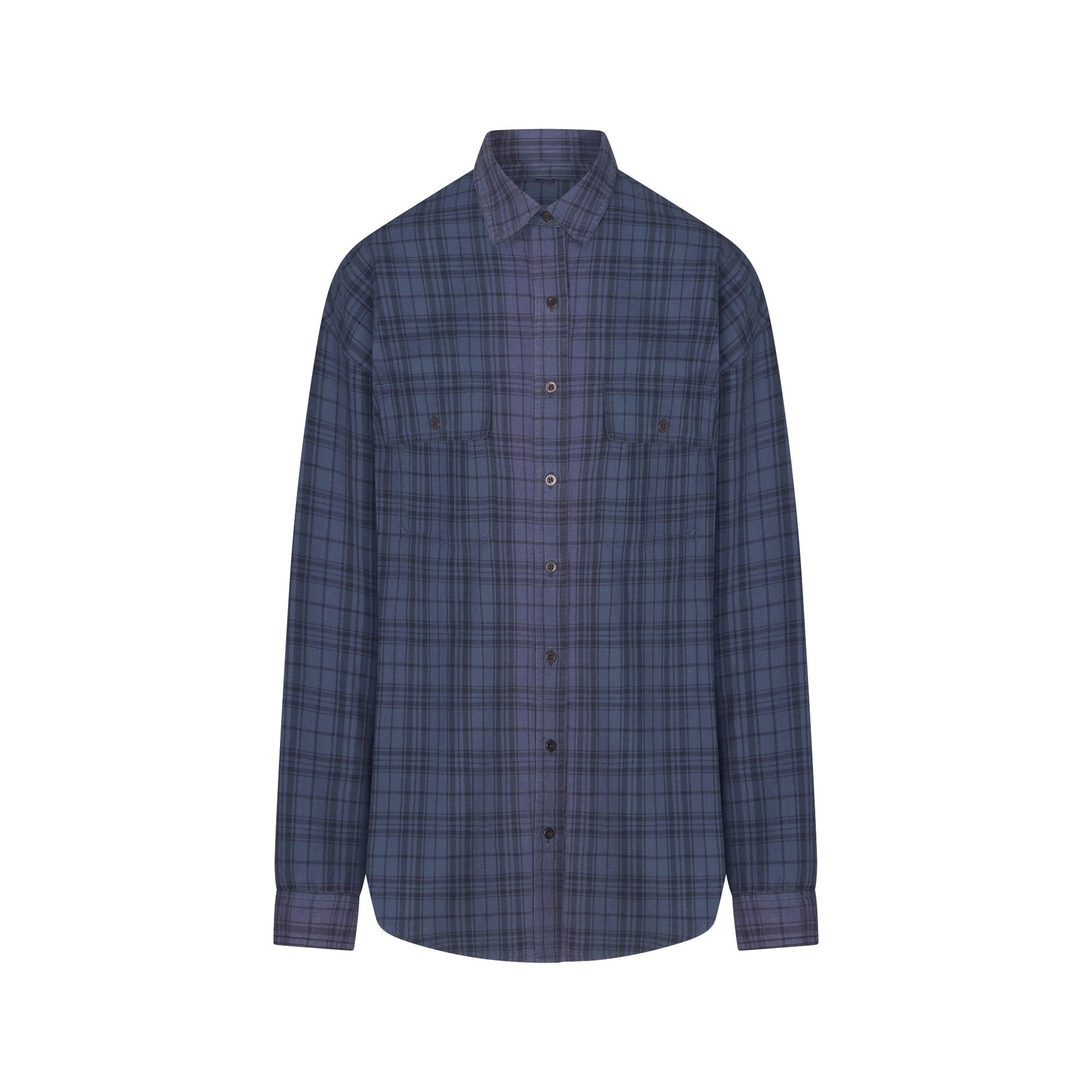 WASHED FLANNEL OVERSIZED SHIRT | GRAPHITE PLAID