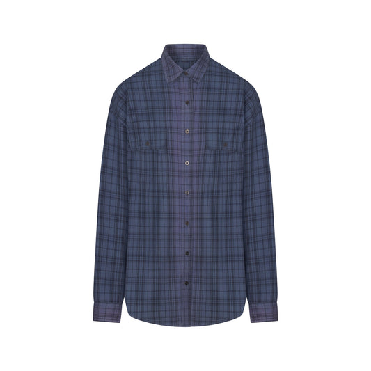 WASHED FLANNEL OVERSIZED SHIRT | GRAPHITE PLAID