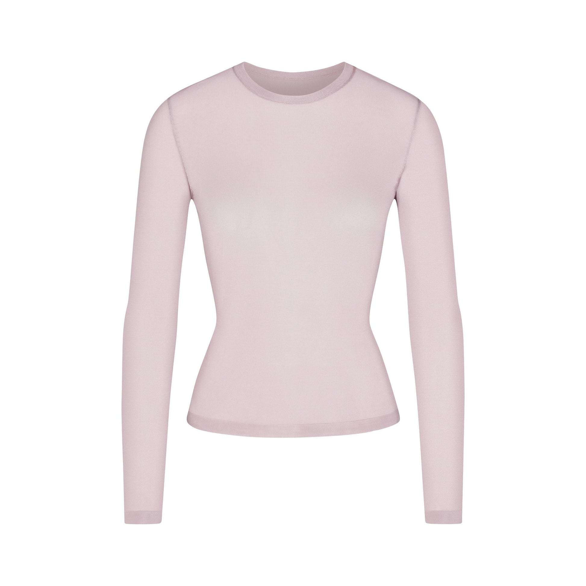 SLINKY KNIT CREW NECK LONG SLEEVE TOP | IRIS MICA