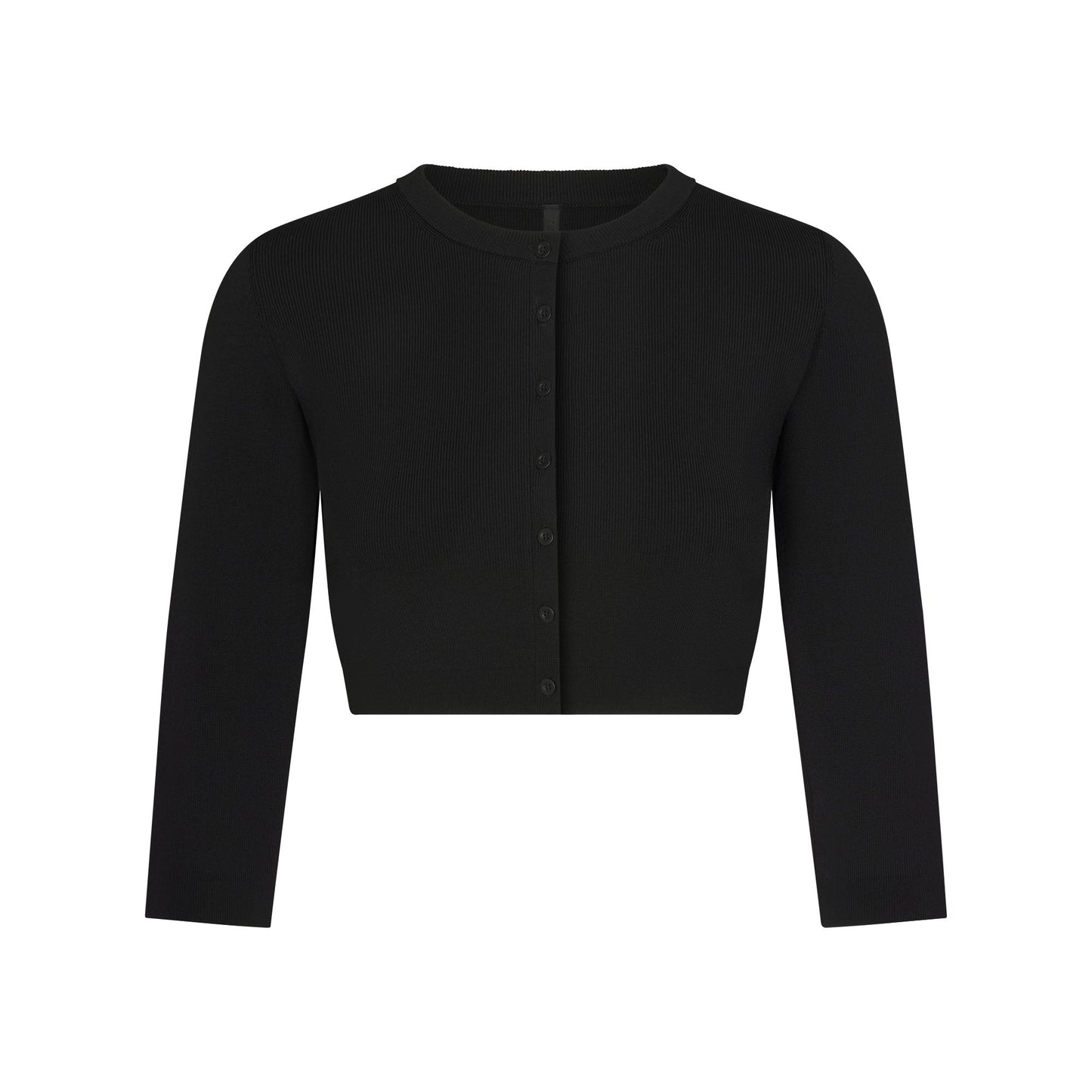 REFINED KNIT CROPPED CARDIGAN | OBSIDIAN