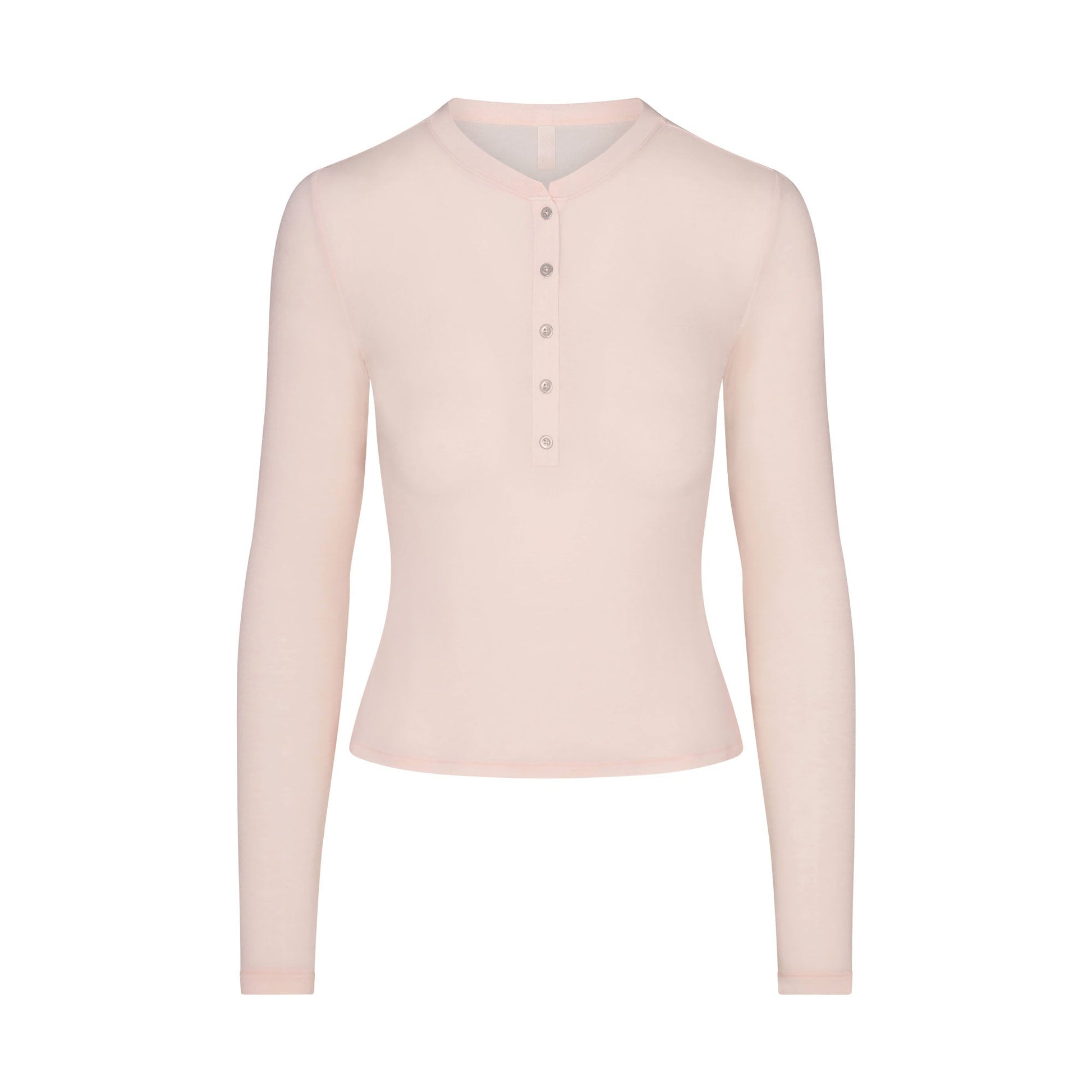 SHEER MODAL CREWNECK HENLEY | PRIMROSE