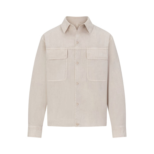 WOVEN MENS RELAXED SHIRT | STONE