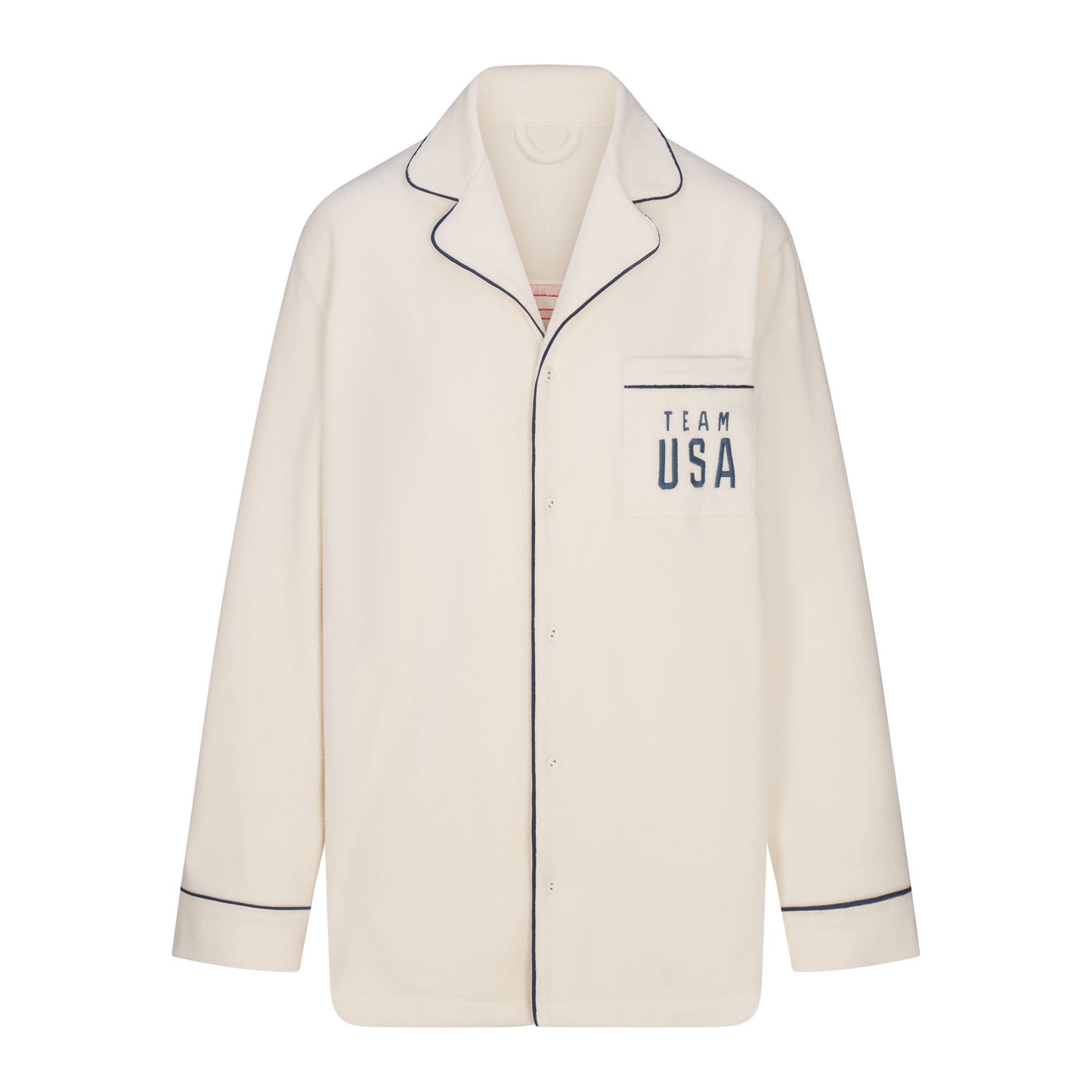 SKIMS FOR TEAM USA FLEECE UNISEX PARALYMPIC OVERSIZED SLEEP TOP | ECRU