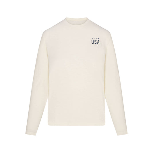 SKIMS FOR TEAM USA WORN IN JERSEY PARALYMPIC LONG SLEEVE T-SHIRT | ECRU