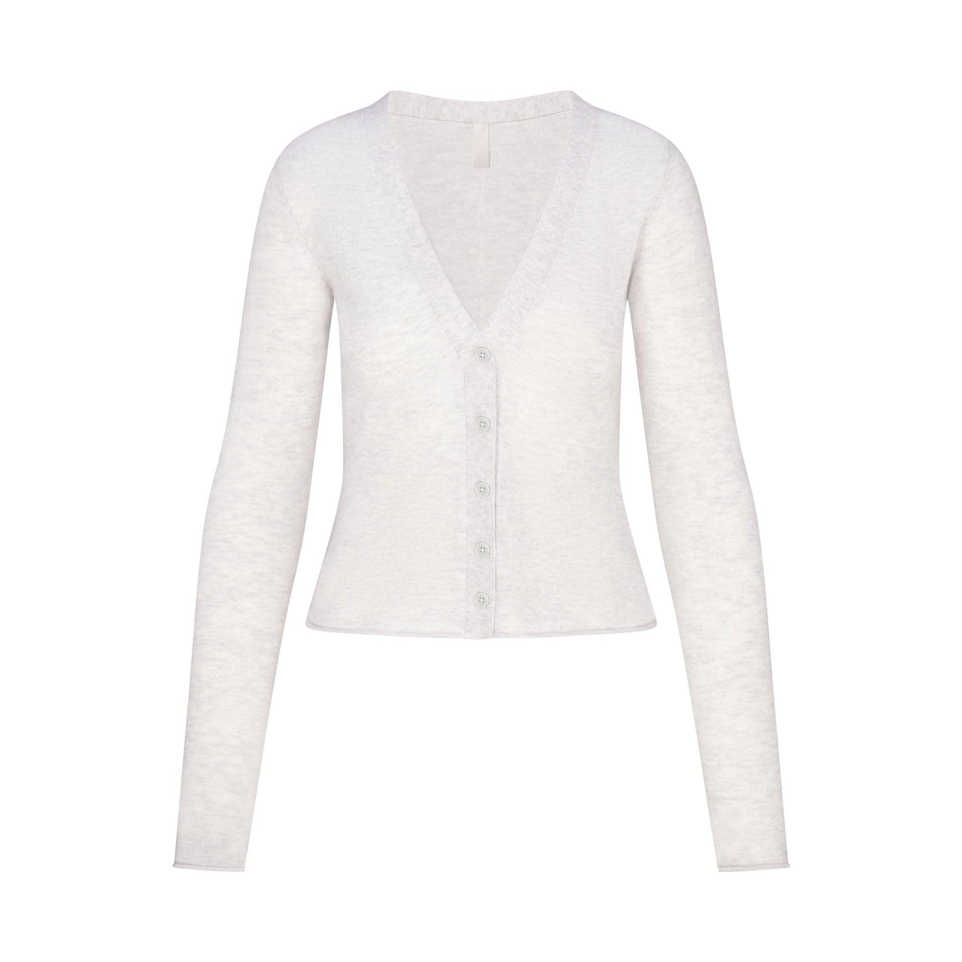 FEATHERWEIGHT CASHMERE CARDIGAN | LIGHT HEATHER GREY
