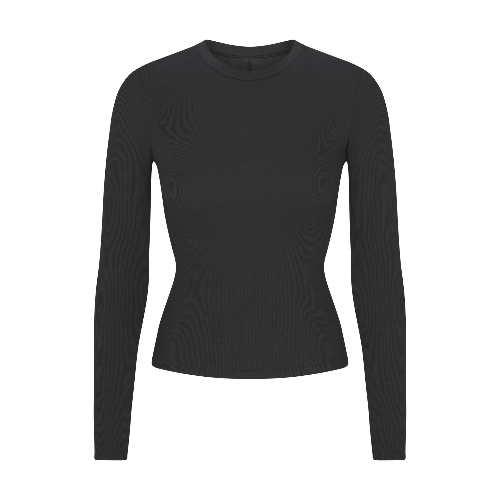 COTTON RIB LONG SLEEVE T-SHIRT | SOOT
