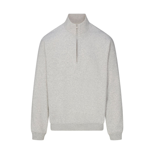 FLEECE LOUNGE MENS RELAXED QUARTER ZIP | LIGHT HEATHER GREY