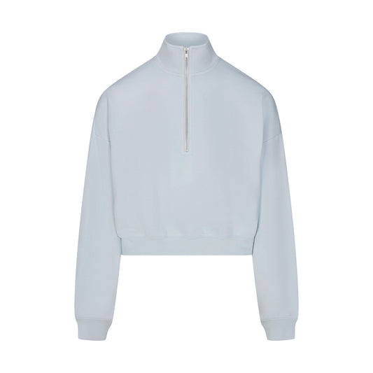 DRAPEY FRENCH TERRY HALF ZIP | POWDER BLUE