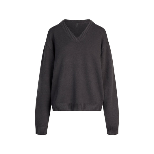 SWEATER KNITS PULLOVER V NECK | ASH