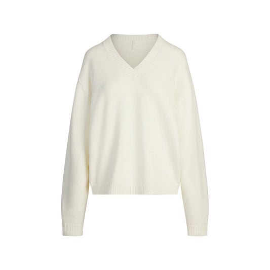 SWEATER KNITS PULLOVER V NECK | IVORY