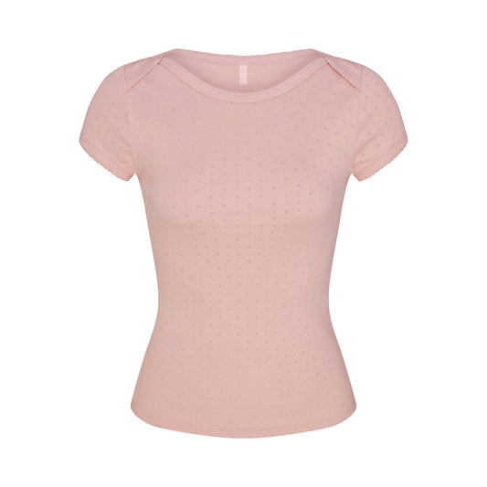 HEAVY POINTELLE BOATNECK TEE | MORGANITE