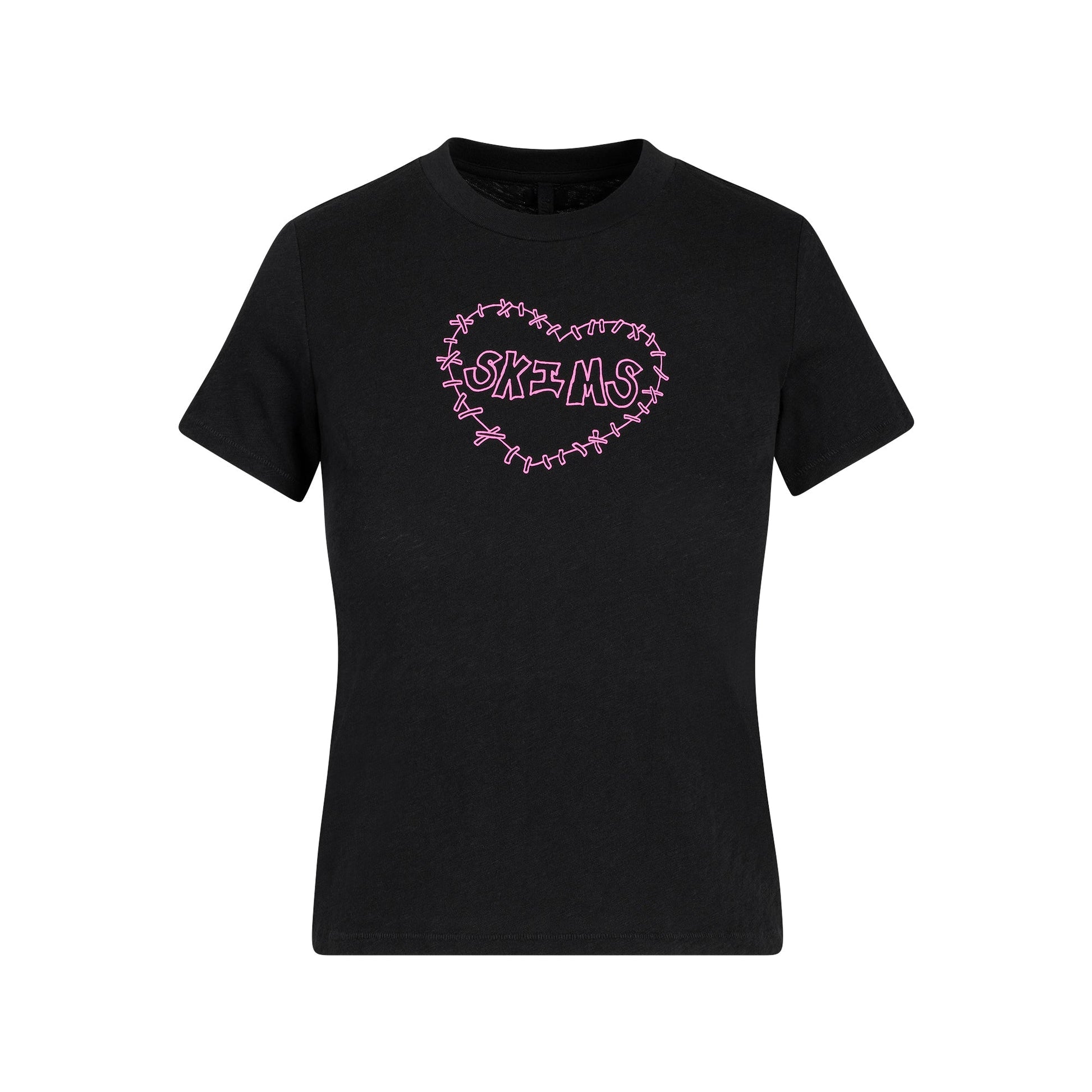 WORN IN JERSEY T-SHIRT | WASHED ONYX SKIMS HEART