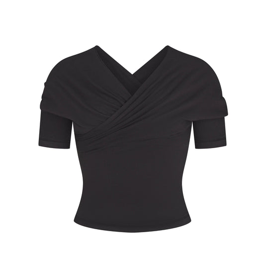 COTTON JERSEY WRAP TOP | SOOT