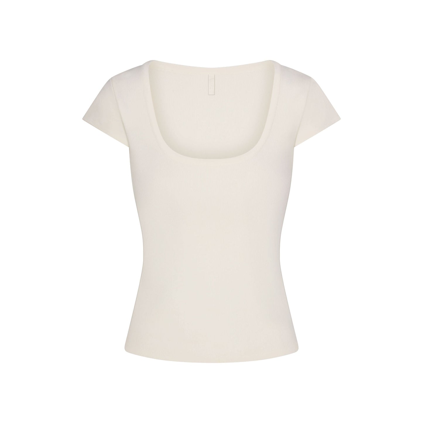 REFINED KNIT SCOOP NECK TOP | EGRET