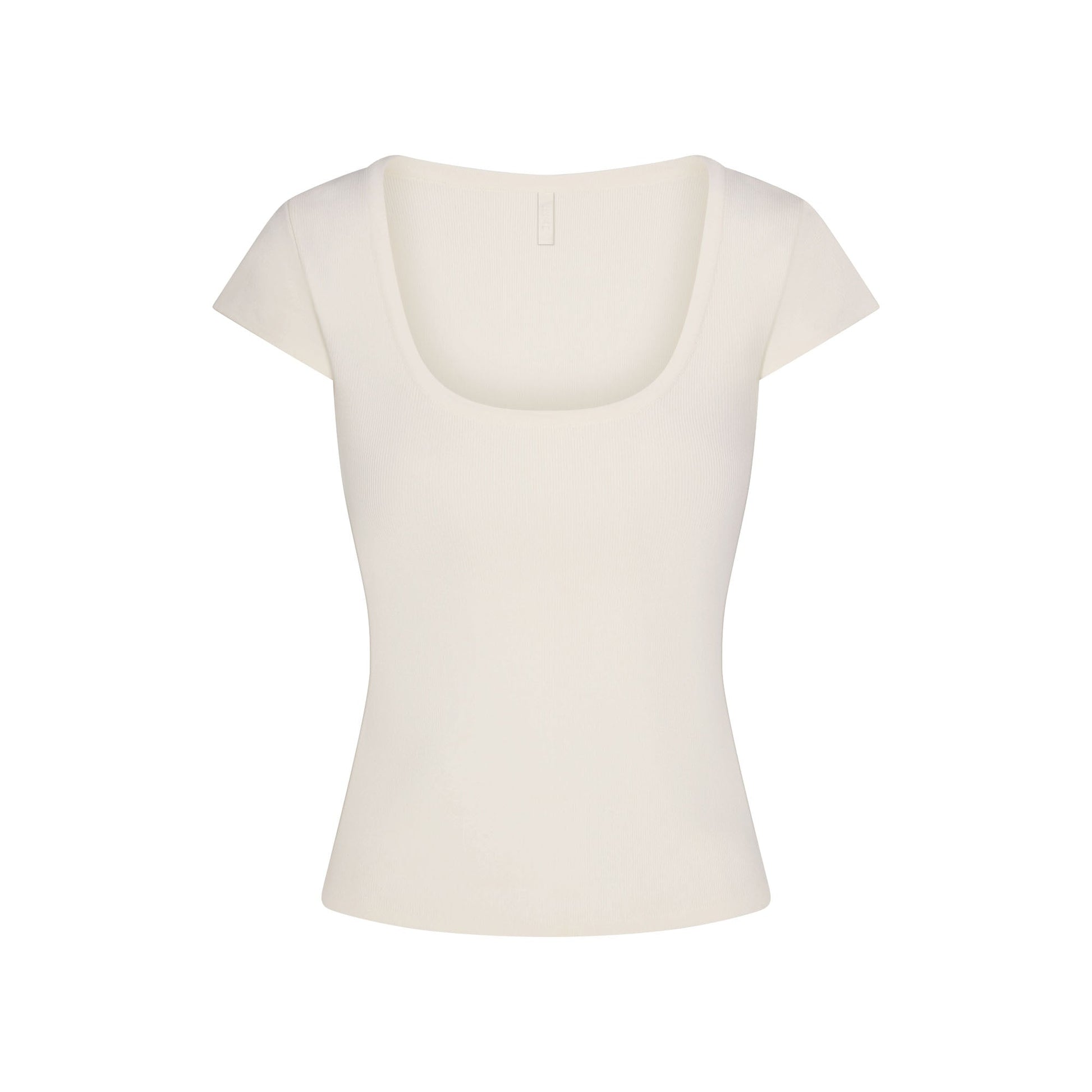 REFINED KNIT SCOOP NECK TOP | EGRET