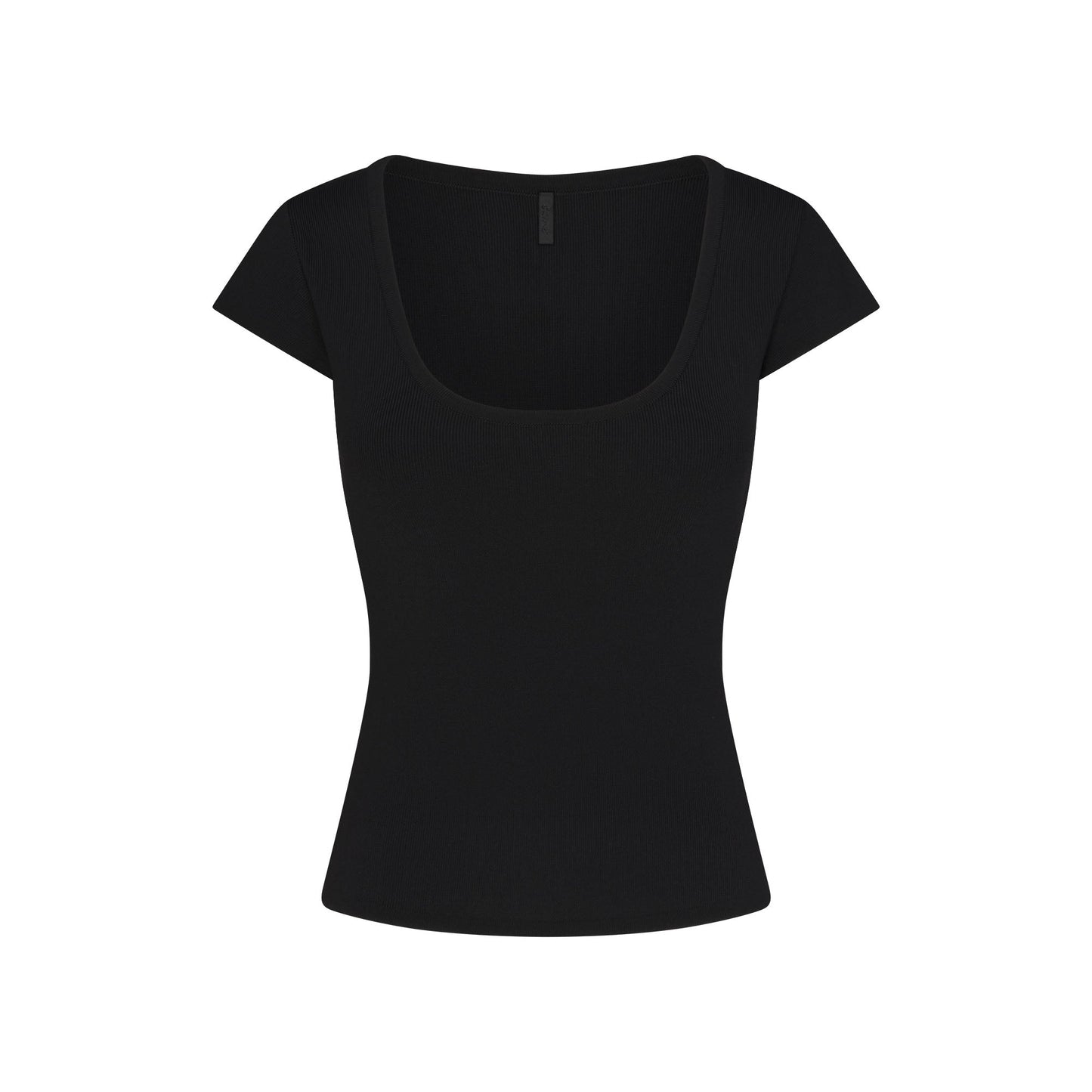 REFINED KNIT SCOOP NECK TOP | OBSIDIAN