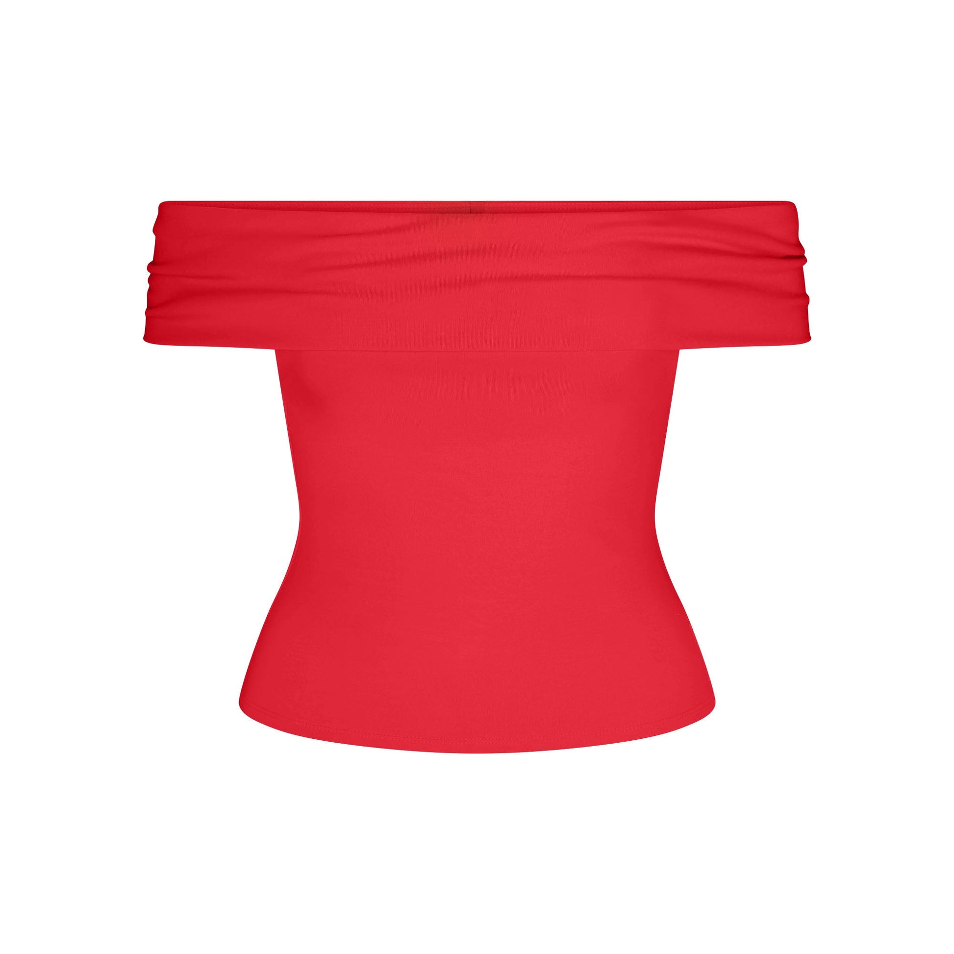 SMOOTH LAYERS ASYMMETRICAL OFF THE SHOULDER TOP | CARMINE