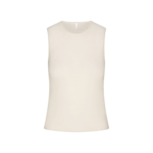 FEATHERWEIGHT CASHMERE SLEEVELESS TOP | EGRET