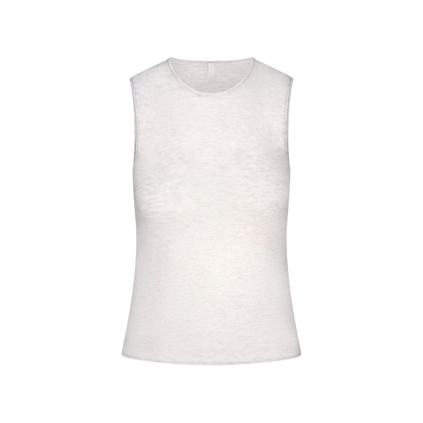 FEATHERWEIGHT CASHMERE SLEEVELESS TOP | LIGHT HEATHER GREY