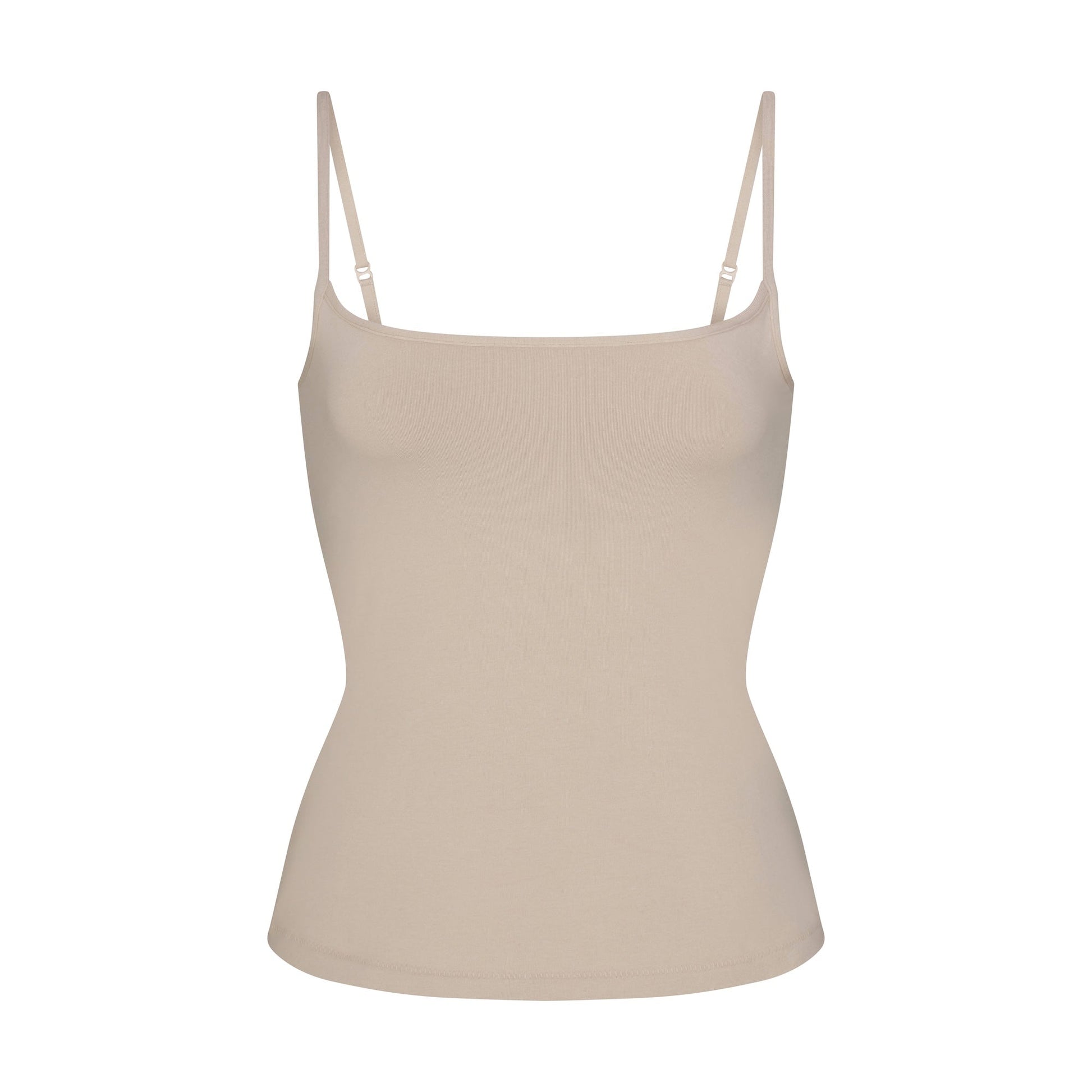 COTTON JERSEY SCOOP NECK CAMI | STONE