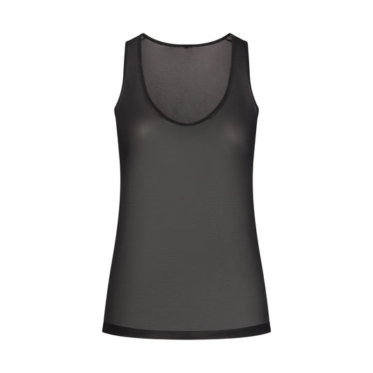 SLINKY KNIT SCOOP LONG TANK | OBSIDIAN