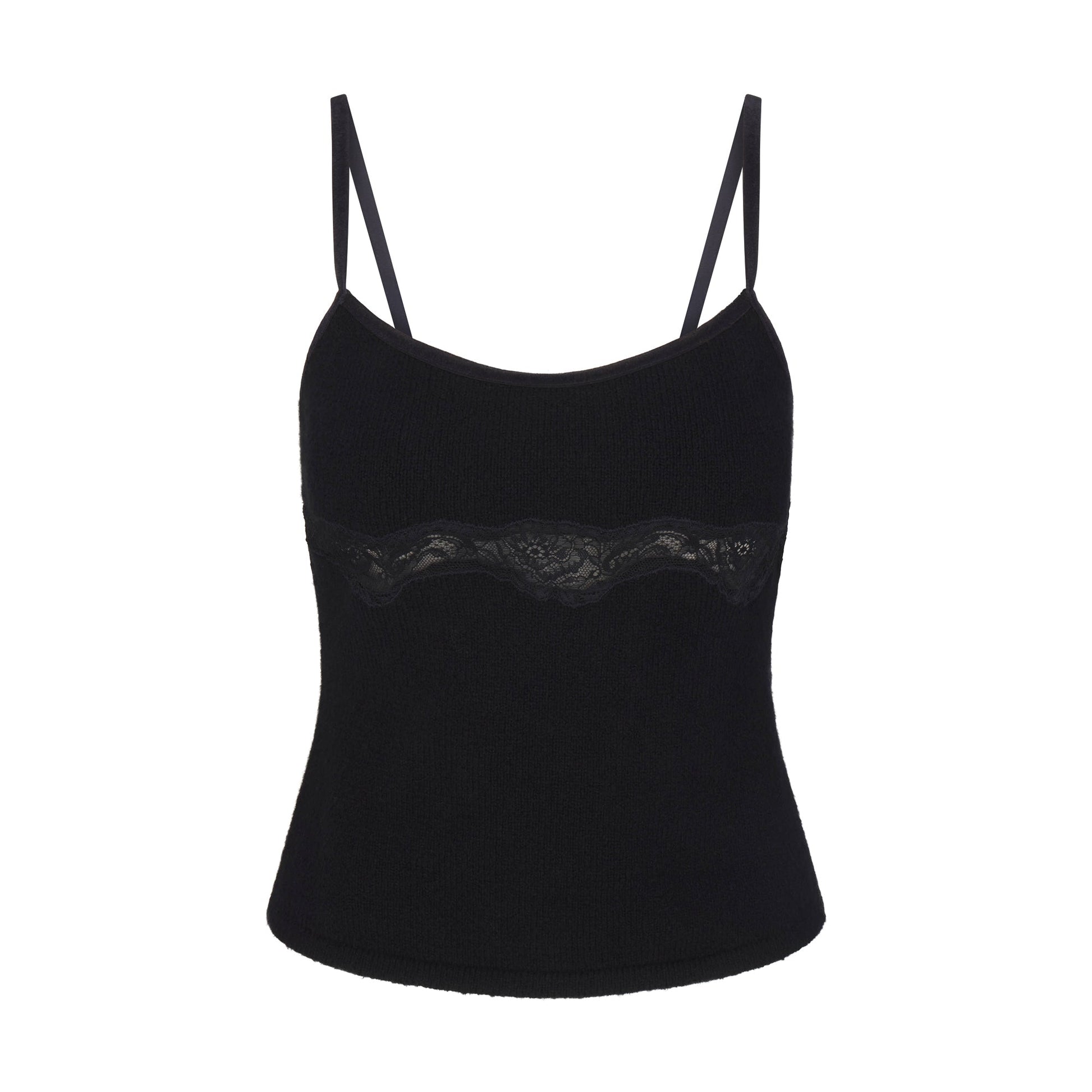 LACE KNIT TANK | OBSIDIAN